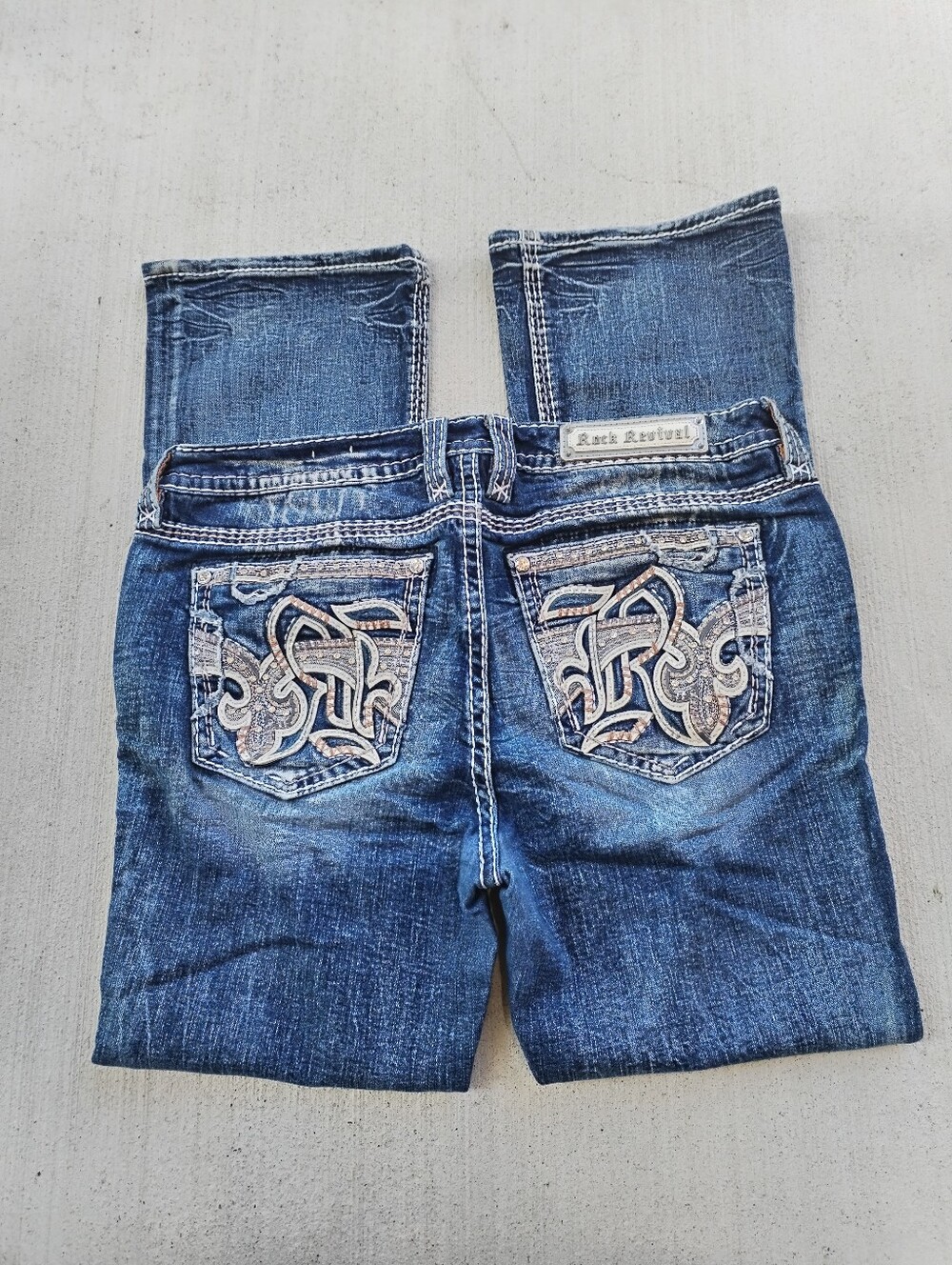 Rock Revival kelcie mid rise boot  Blue Women's Jeans size 34